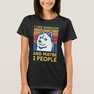 T-shirt J'Aime Dogecoin Et Peut-Être 3 Personnes Doge Meme
