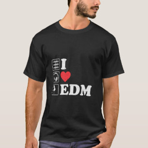 T-shirt J'Aime Edm Pour Fêtes Et Festivals Dj Heart