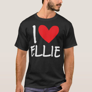 T-shirt J'aime Ellie Nom Personnalisé Fille Femme Meilleur