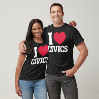T-shirt J'Aime Enseignant Et Étudiant Civique