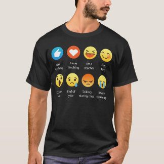 T-shirt J'aime enseigner à émoticône d'Emoji de professeur