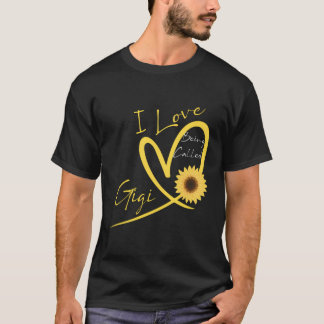T-shirt J'Aime Être Appelé Gigi Sunflower Heart