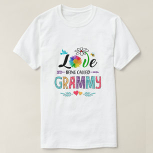 T-shirt J'Aime Être Appelée Grammy Daisy Flower Mothers Da