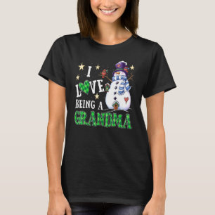T-shirt J'aime être grand-mère Buffalo planté Snowman Chr