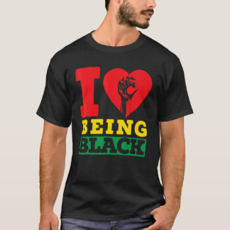T-shirt J'Aime Être Noir Histoire Mois Afrocentric Noir