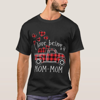 T-shirt J'aime être un camion rouge MOM-MOM avec coeur val