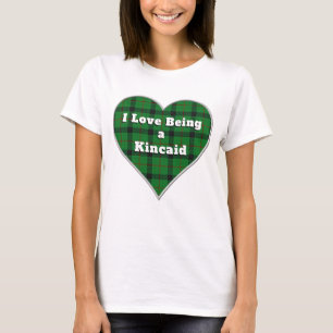 T-shirt J'aime être un Clan Kincaid Tartan Coeur Plaid