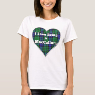 T-shirt J'aime être un clan MacCallum Tartan Plaid Heart