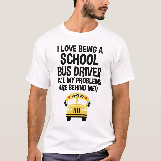 T-shirt J'Aime Être Un Conducteur De Bus Scolaire Drôle (Devant)