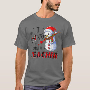 T-shirt J'Aime Être Un Enseignant Noël Dabbing Snowman D