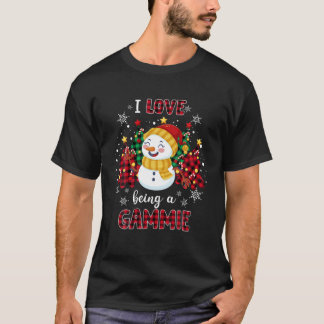 T-shirt J'Aime Être Un Gammie Snowman Noël Arbre Noël Noël