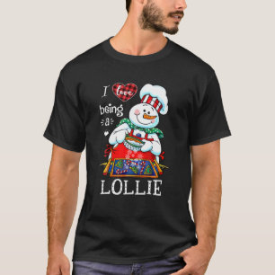 T-shirt J'Aime Être Un Lollie Snowman Cuisine Saison Avec
