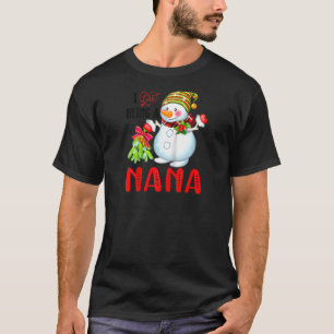 T-shirt J'Aime Être Un Nana Xmas Snowman Scarf Noël L