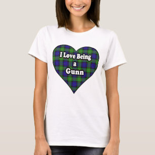T-shirt J'aime être un tartan de clan de Gunn