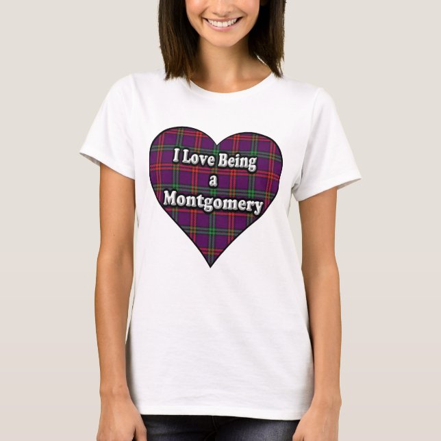 T-shirt J'aime être un tartan de Montgomery de clan de (Devant)