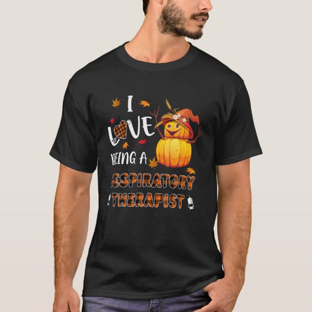 T-shirt J'Aime Être Un Thérapiste Respiratoire Plaid Autom (Devant)