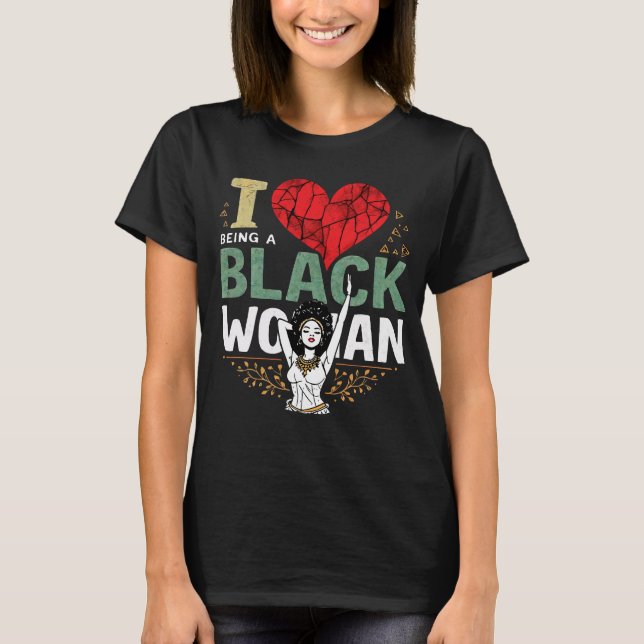 T-shirt J'aime être une femme noire (Devant)