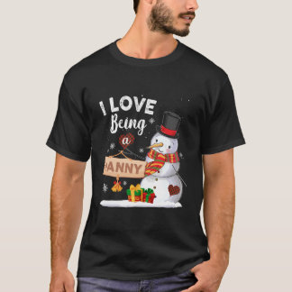 T-shirt J'Aime Être Une Nanny Snowman Famille Cadeau de No