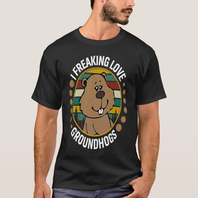 T-shirt J'aime flipper Groundhogs Holiday Happy Groundhog (Devant)