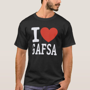 T-shirt J'aime GAFSA Ville Coeur Graphique Souvenir Voyage