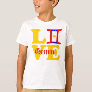 T-shirt ♊ J'Aime Gemini-Best Zodiac Signal Design Crewnec