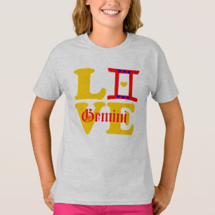T-shirt ♊  J'Aime Gemini-Best Zodiac Signal Fabuleux