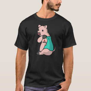 T-shirt J'Aime Grand-mère tatouage Mini Cochon Grand-mère