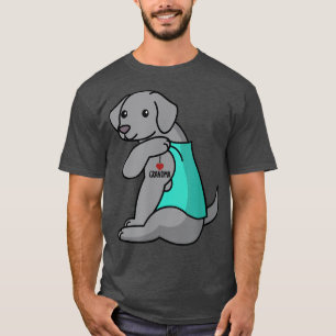 T-shirt J'aime grand-mère tatouage Weimaraner grand-mère c