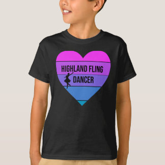 T-shirt J'aime Highland Fling Dancer Scottish Dance cadeau