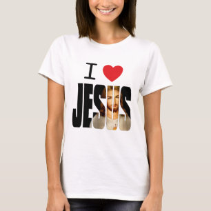 T-shirt J'aime Jésus - coeur Jésus d'I avec l'image dans