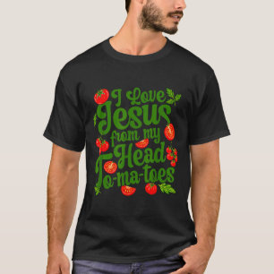 T-shirt J'aime Jésus de mes tomates drôles chrétiennes