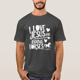 T-shirt J'AIME JÉSUS ET ÉQUITATION CHEVAUX ami