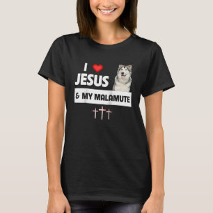 T-shirt J'aime Jésus et les pattes de mon Malamute d'Alask