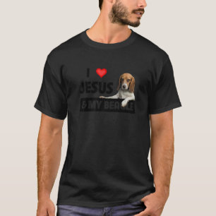 T-shirt J'Aime Jésus Et Mon Beagle Chien Maman Papa Pet Pa