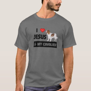 T-shirt J'Aime Jésus Et Mon Cavalier Roi Charles Espagnol