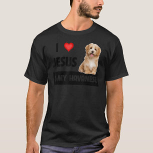 T-shirt J'Aime Jésus Et Mon Havanais Chien Maman Papa Pet 