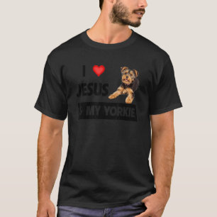 T-shirt J'Aime Jésus Et Mon Yorkie Chien Maman Papa Pet Pa