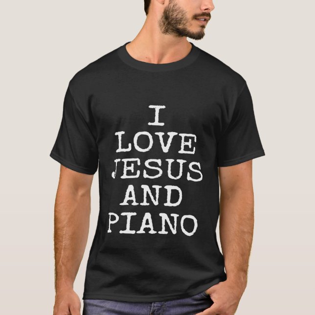 T-shirt J'Aime Jésus Et Piano Tee - shirt Cool (Devant)