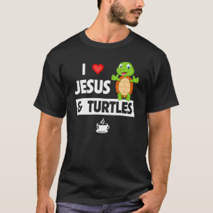 T-shirt J'aime Jésus et Tortues Église chrétienne Tortoise