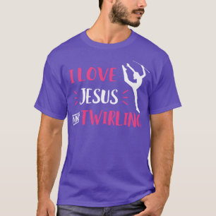 T-shirt J'aime Jésus et Twirling Baton Twirling Majorette