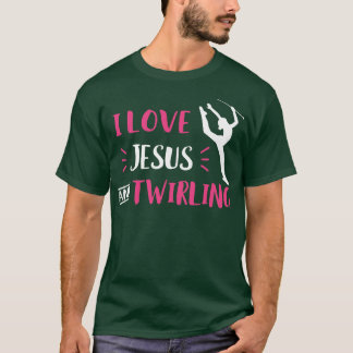 T-shirt J'aime Jésus et Twirling Baton Twirling Majorette