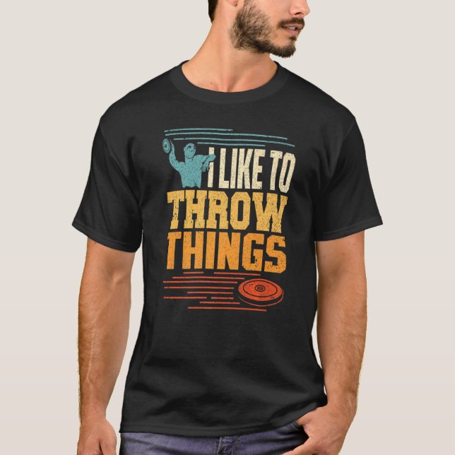 T-shirt J'Aime Jeter Les Choses Piste Disque Athlète (Devant)