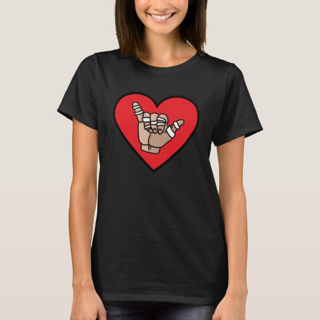 T-shirt J'aime Jiu Jitsu BJJ Brésilien Jiu Jitsu Heart Val (Devant)