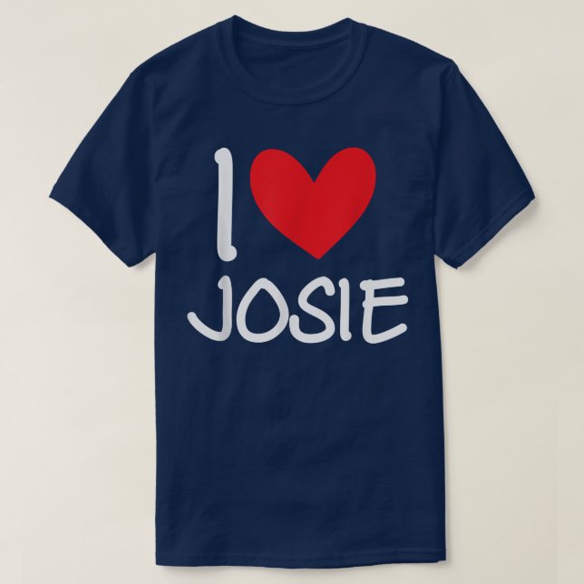 T-shirt J'aime Josie Nom Personnalisé Fille Femme BFF Amie (Design devant)