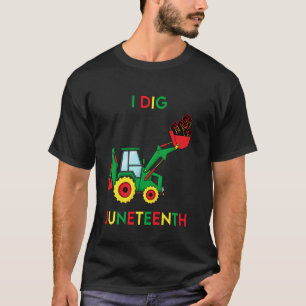 T-shirt J'aime Juneteenth Poings Tracteur Drôle Garçons To