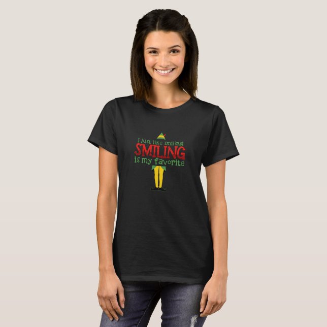 T-shirt J'aime juste sourire, souriant est mon favori (Devant entier)