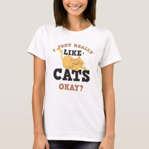 T-shirt J'aime juste vraiment la citation drôle de chats