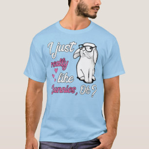 T-shirt J'aime juste vraiment le lapin mignon de lapins