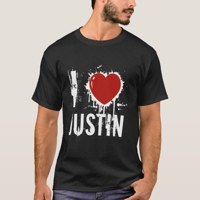T-shirt J'aime Justin (Devant)