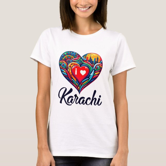 T-shirt J'aime Karachi (Devant)